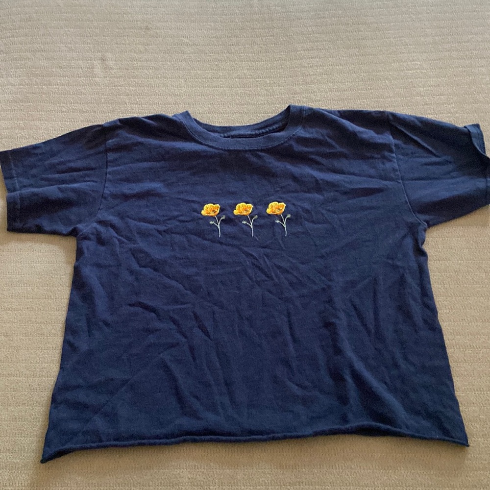 Brandy Melville navy flower shirt